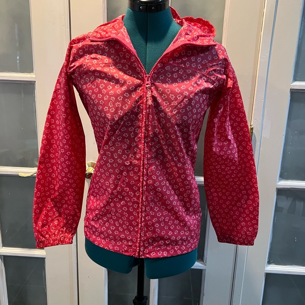 Lands' End | Pink Floral Navigator Packable Rain Jacket